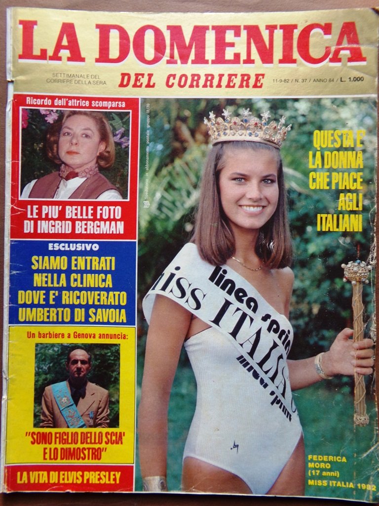 La Domenica del Corriere 11 Settembre 1982 Bergman Presley Rocky …