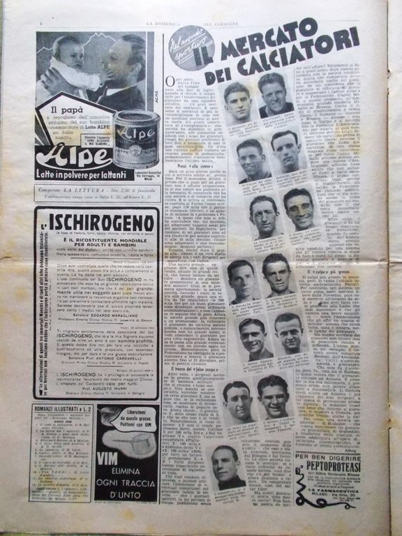 La Domenica del Corriere 12 Agosto 1939 Calciomercato Levitazione Manovre …