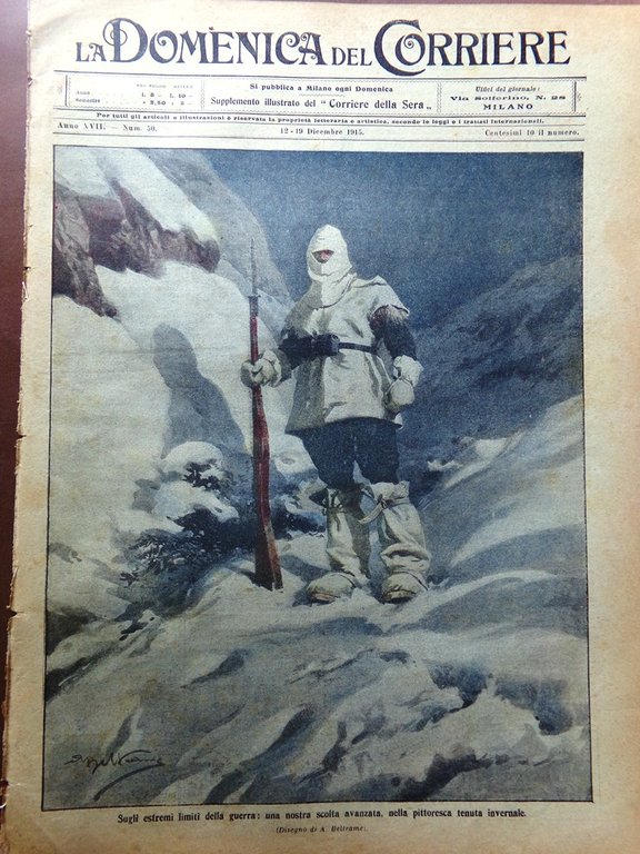 La Domenica del Corriere 12 Dicembre 1915 WW1 Alto Isonzo … | Immagine Gallery 1