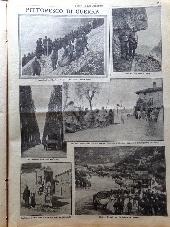 La Domenica del Corriere 12 Dicembre 1915 WW1 Alto Isonzo …