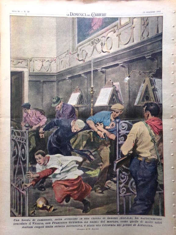 La Domenica del Corriere 12 Dicembre 1943 WW2 Terremoto Turchia …