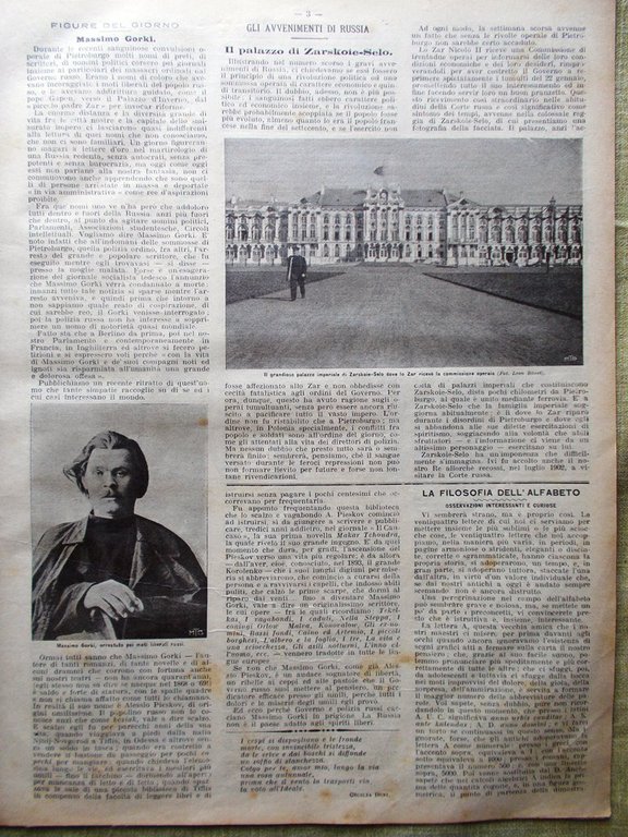 La Domenica del Corriere 12 Febbraio 1905 Arresto Gorki Marocco …