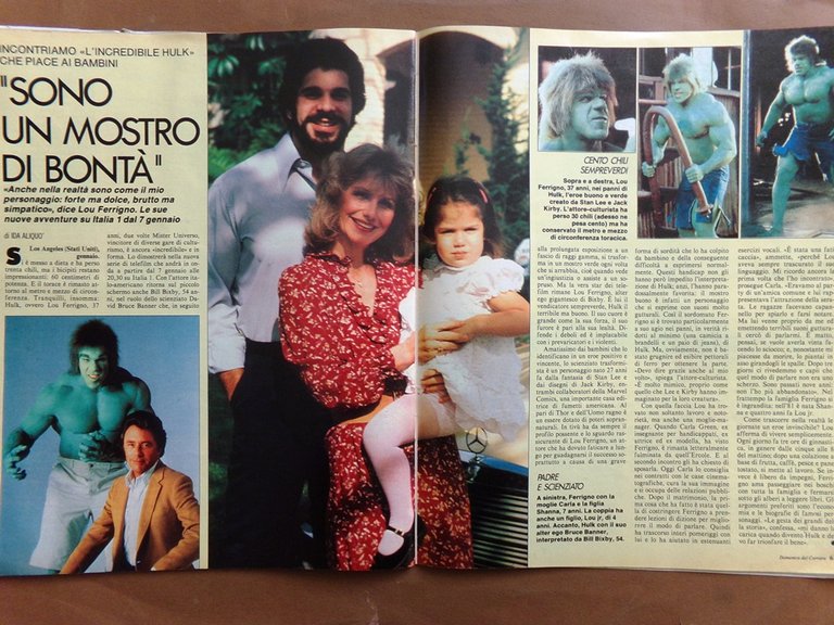 La Domenica del Corriere 12 Gennaio 1989 Ferrigno Manzù Selleck …