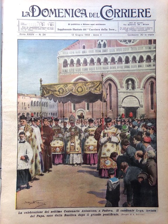 La Domenica del Corriere 12 Giugno 1932 Giro d'Italia Mar …