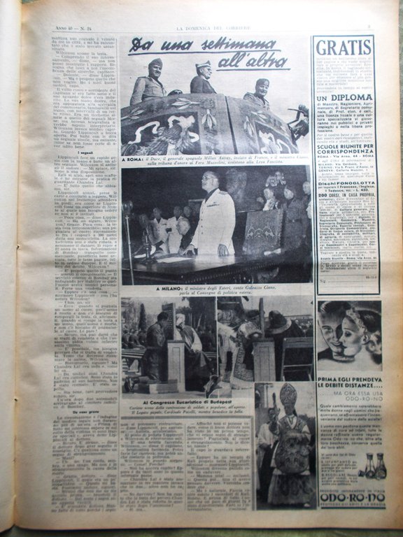 La Domenica del Corriere 12 Giugno 1938 Clark Gable Myrna … | Immagine Gallery 2