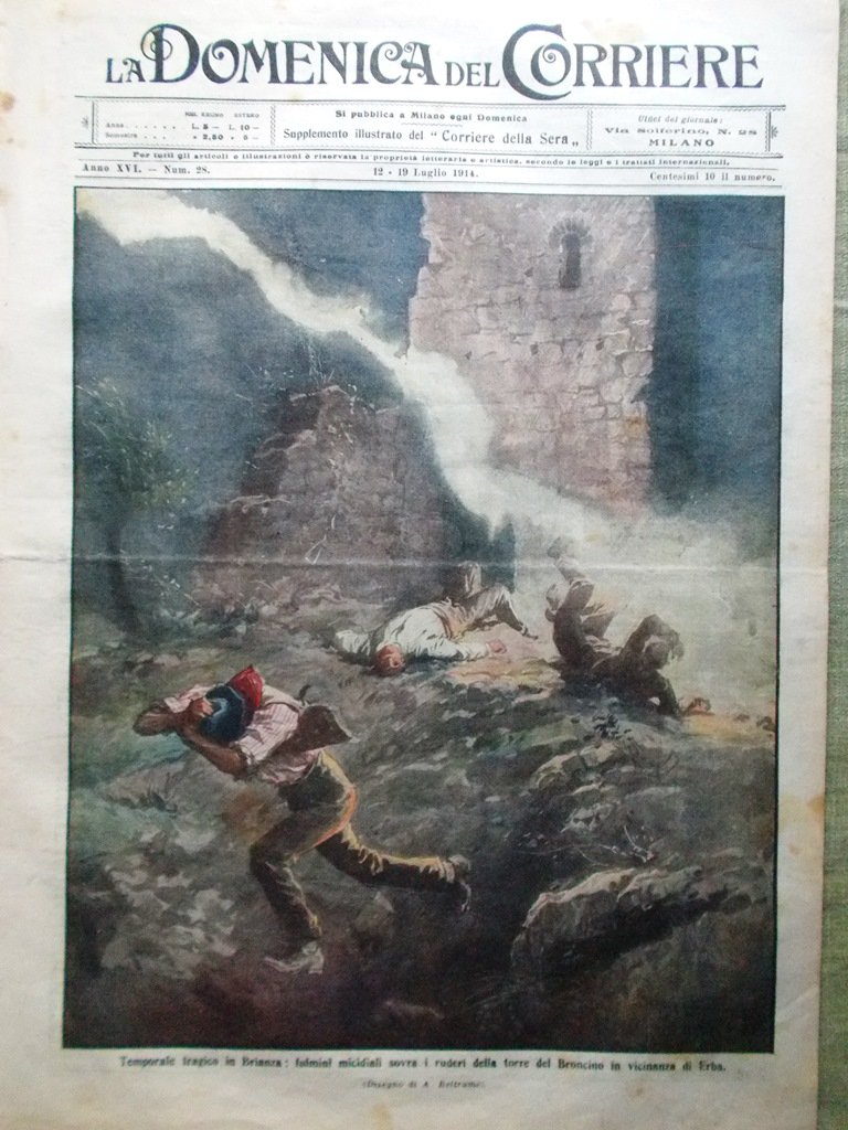 La Domenica del Corriere 12 Luglio 1914 WW1 Arciduca d'Austria …