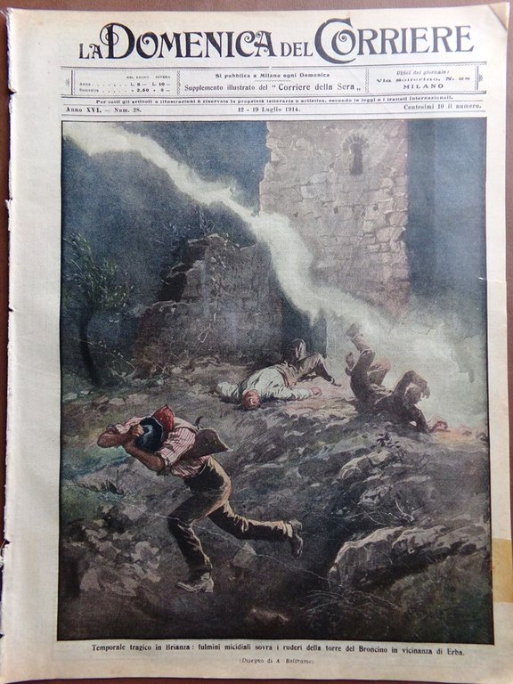La Domenica del Corriere 12 Luglio 1914 WW1 Arciduca d'Austria …
