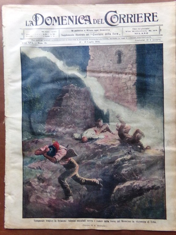 La Domenica del Corriere 12 Luglio 1914 WW1 Arciduca d'Austria …