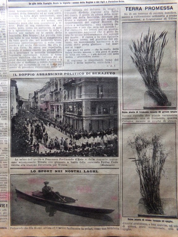 La Domenica del Corriere 12 Luglio 1914 WW1 Arciduca d'Austria …