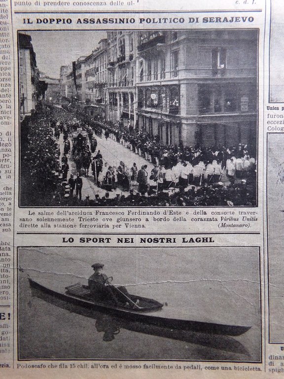La Domenica del Corriere 12 Luglio 1914 WW1 Arciduca d'Austria …