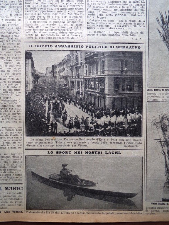 La Domenica del Corriere 12 Luglio 1914 WW1 Arciduca d'Austria …