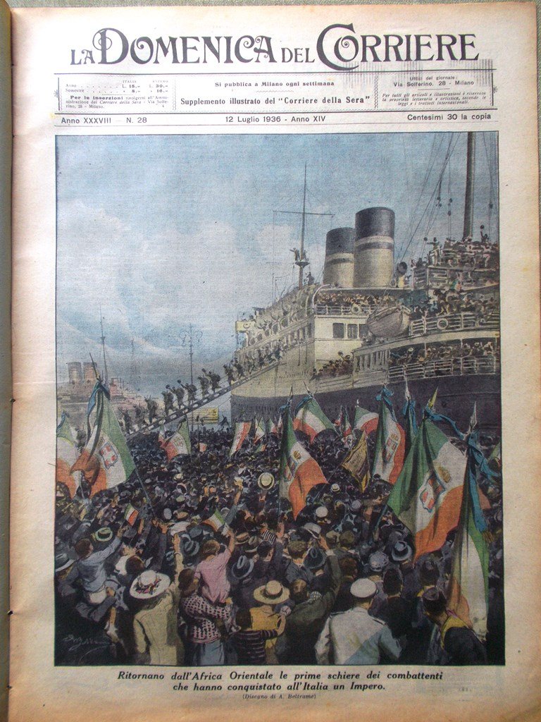 La Domenica del Corriere 12 Luglio 1936 Cavalieri d'Italia Palio …