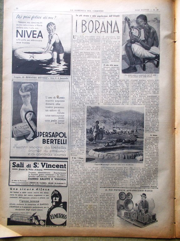 La Domenica del Corriere 12 Luglio 1936 Cavalieri d'Italia Palio …