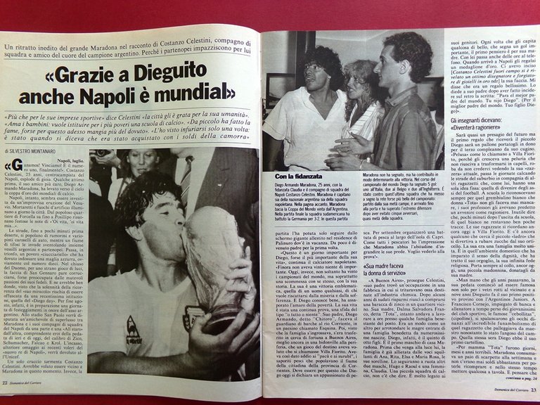 La Domenica del Corriere 12 Luglio 1986 Ferrari Maradona Gardini …