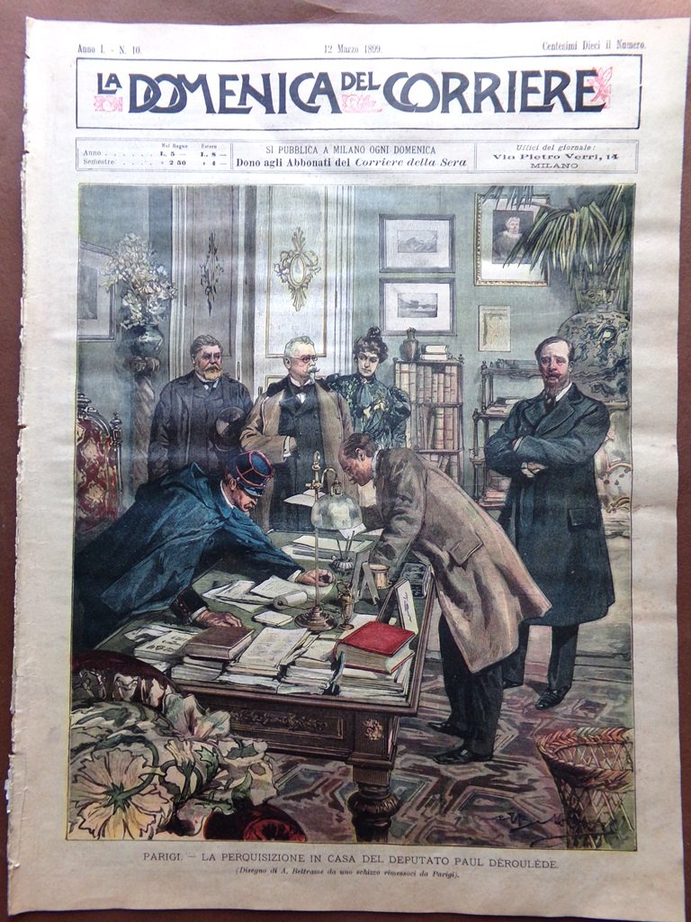 La Domenica del Corriere 12 Marzo 1899 Leone XIII Deroulede …