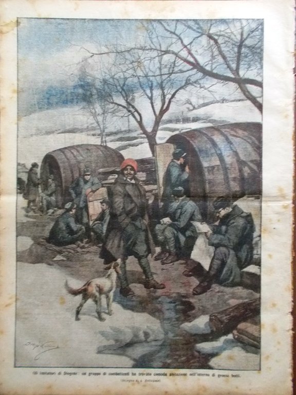 La Domenica del Corriere 12 Marzo 1916 WW1 Cadorna Teleferiche …
