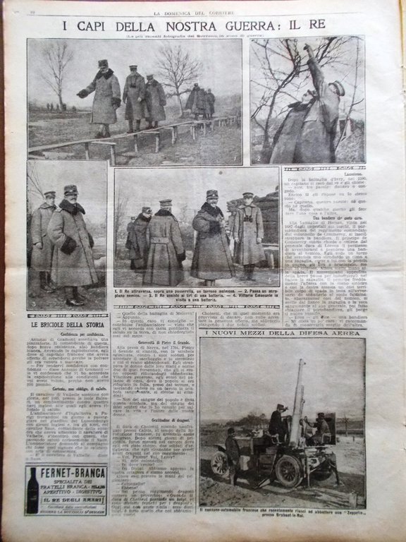 La Domenica del Corriere 12 Marzo 1916 WW1 Cadorna Teleferiche …