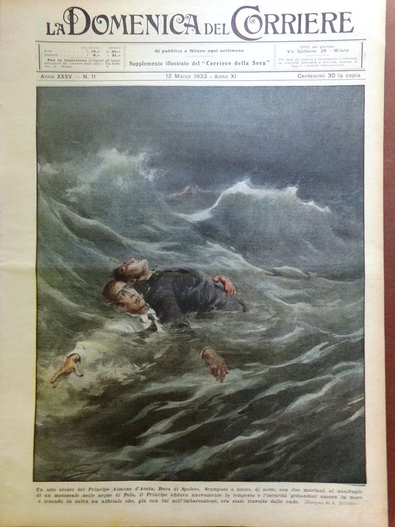 La Domenica del Corriere 12 Marzo 1933 Camionale Genova Milano … | Immagine Gallery 1