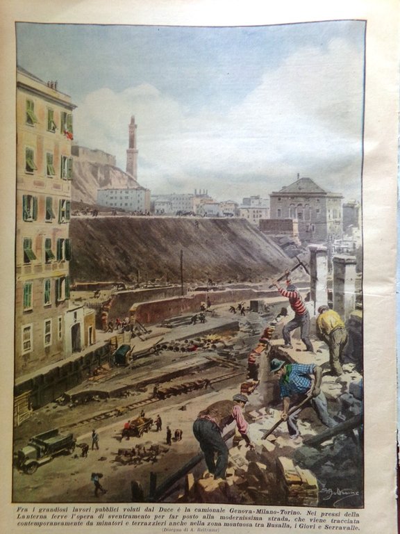 La Domenica del Corriere 12 Marzo 1933 Camionale Genova Milano … | Immagine Gallery 3