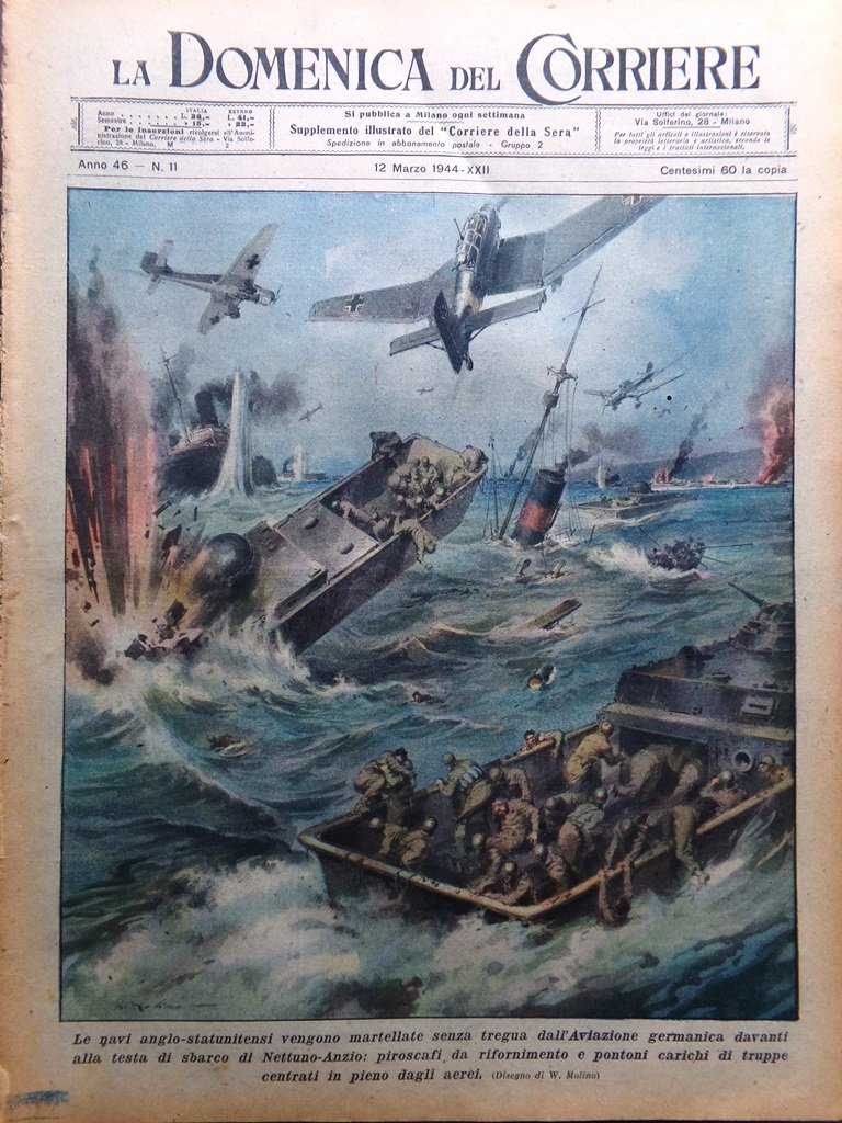 La Domenica del Corriere 12 Marzo 1944 WW2 Aviazione Tedesca …