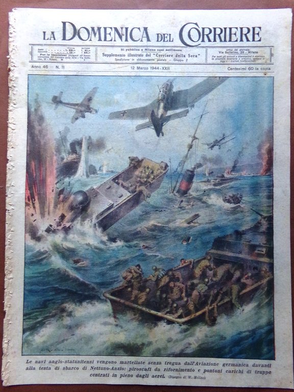 La Domenica del Corriere 12 Marzo 1944 WW2 Aviazione Tedesca …
