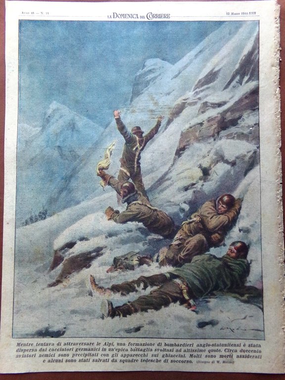 La Domenica del Corriere 12 Marzo 1944 WW2 Aviazione Tedesca …