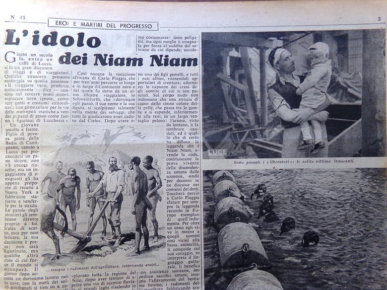 La Domenica del Corriere 12 Novembre 1944 WW2 Niam Niam …