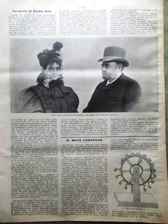 La Domenica del Corriere 12 Ottobre 1902 Morte Emile Zola …