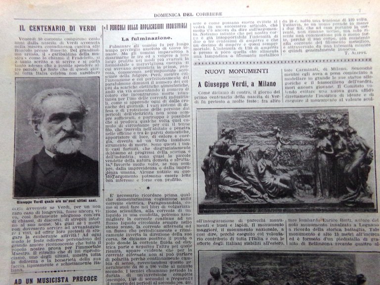 La Domenica del Corriere 12 Ottobre 1913 Verdi Claretie Musso …
