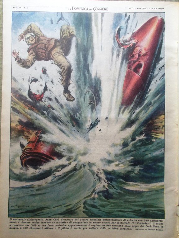 La Domenica del Corriere 12 Ottobre 1952 Cobb Loch Ness … | Immagine Gallery 3