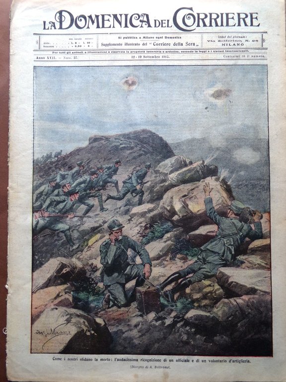 La Domenica del Corriere 12 Settembre 1915 WW1 Storo Ghiacciai …