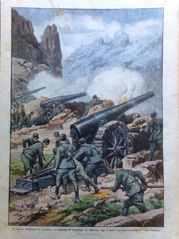 La Domenica del Corriere 12 Settembre 1915 WW1 Storo Ghiacciai …