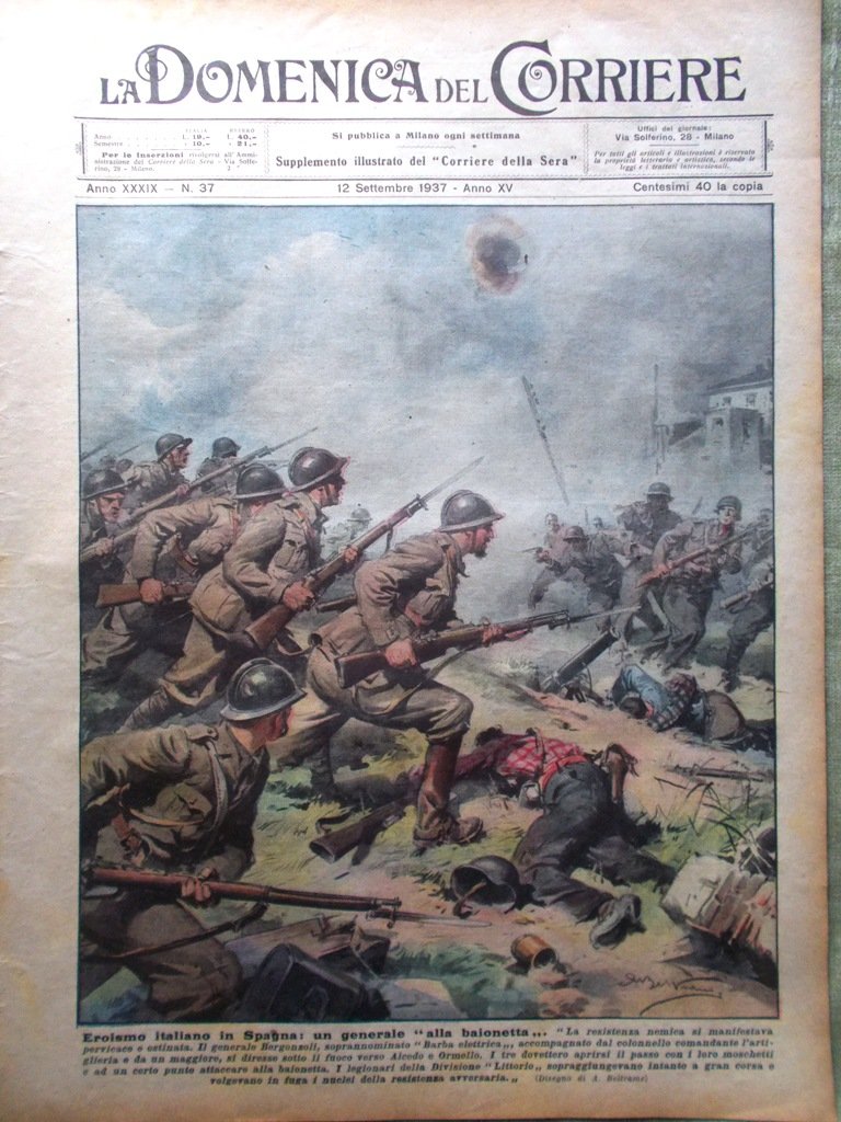 La Domenica del Corriere 12 Settembre 1937 Bergonzoli Pechino Turismo … | Immagine principale