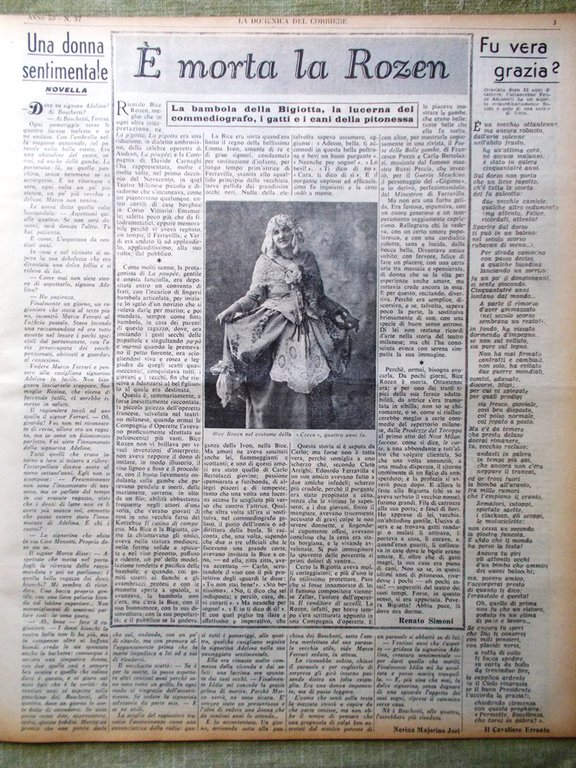 La Domenica del Corriere 12 Settembre 1948 Rozen Lehar Dogliani …