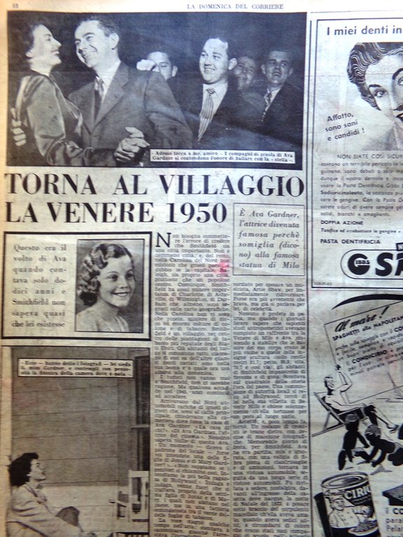 La Domenica del Corriere 13 Agosto 1950 Pisciotta Ritz Ava …