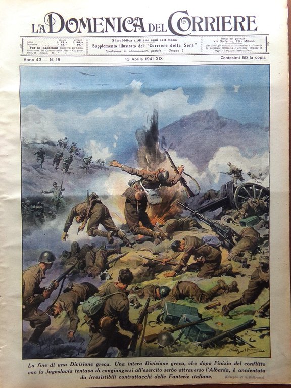 La Domenica del Corriere 13 Aprile 1941 WW2 Grecia Danubio … | Immagine Gallery 1