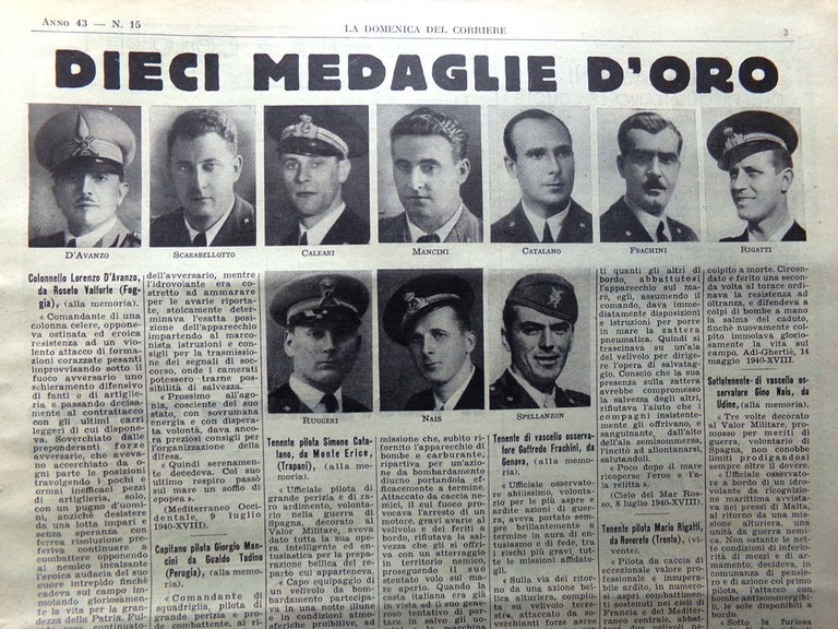 La Domenica del Corriere 13 Aprile 1941 WW2 Grecia Danubio …