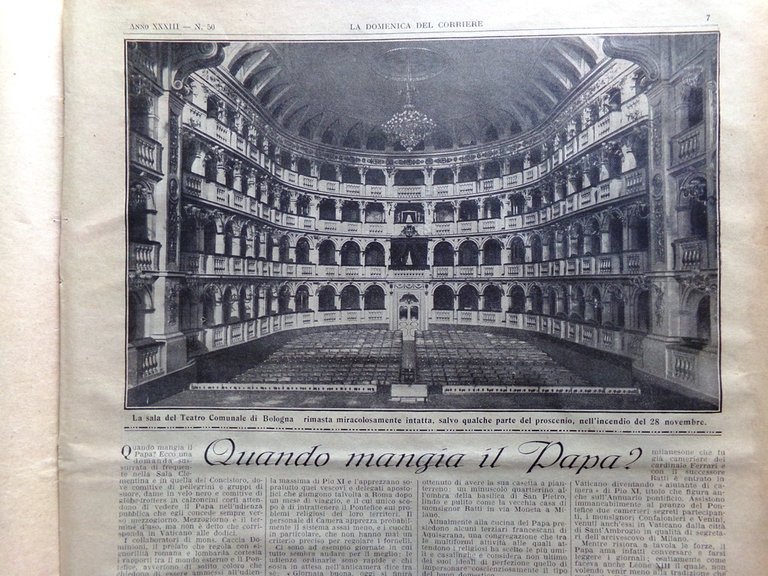 La Domenica del Corriere 13 Dicembre 1931 Incendio Teatro di …