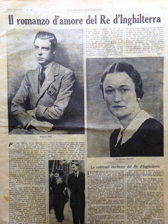 La Domenica del Corriere 13 Dicembre 1936 Edoardo Simpson Impero …