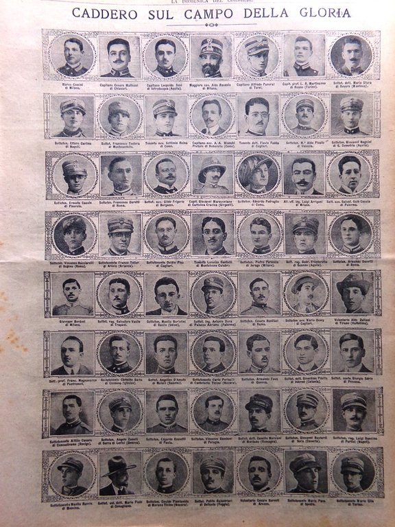 La Domenica del Corriere 13 Febbraio 1916 WW1 Albania Artiglieri …