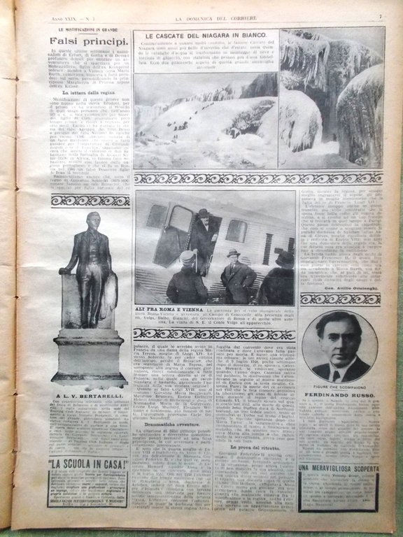 La Domenica del Corriere 13 Febbraio 1927 La Floridiana Farnesina …