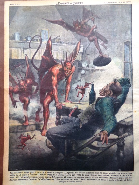 La Domenica del Corriere 13 Febbraio 1955 Venaria Oggetti Rari …