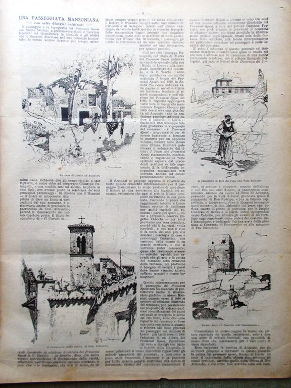 La Domenica del Corriere 13 Gennaio 1901 Corpus Domini Manzoni …