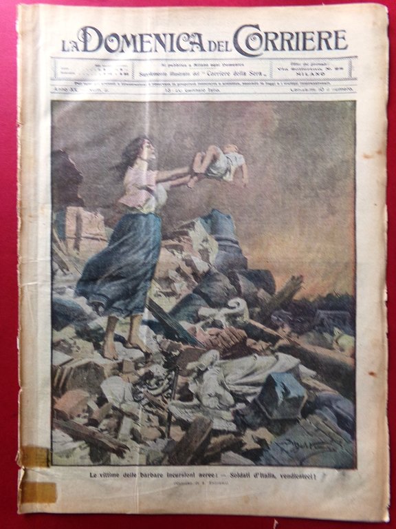 La Domenica del Corriere 13 Gennaio 1918 WW1 Lenin Trotski …