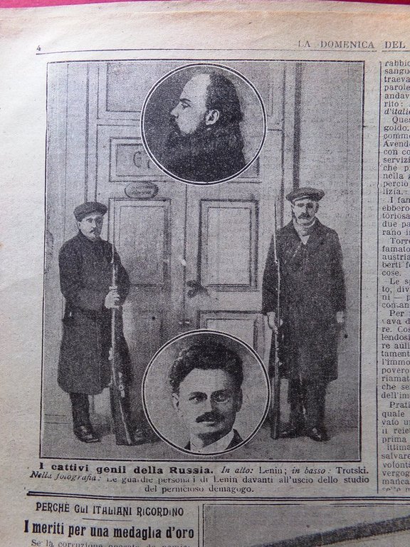La Domenica del Corriere 13 Gennaio 1918 WW1 Lenin Trotski …