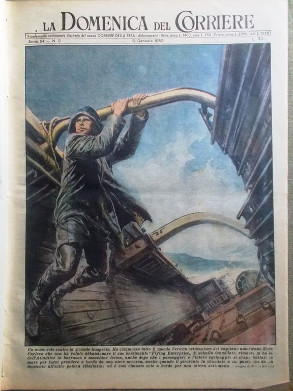 La Domenica del Corriere 13 Gennaio 1952 Carlsen Karloff Nordahl … | Immagine Gallery 1