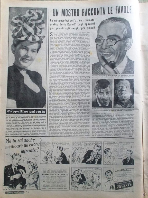 La Domenica del Corriere 13 Gennaio 1952 Carlsen Karloff Nordahl … | Immagine Gallery 2