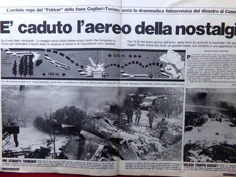 La Domenica del Corriere 13 Gennaio 1974 Disastro Caselle Cervi …