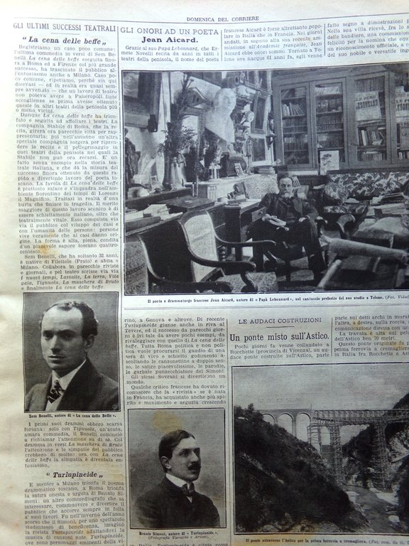 La Domenica del Corriere 13 Giugno 1909 Aicard Heine Ponte …