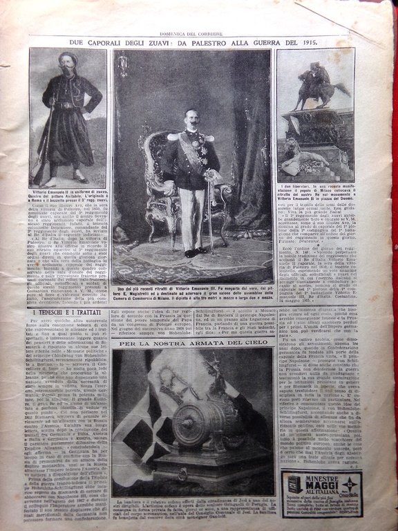 La Domenica del Corriere 13 Giugno 1915 WW1 Vittorio Emanuele …